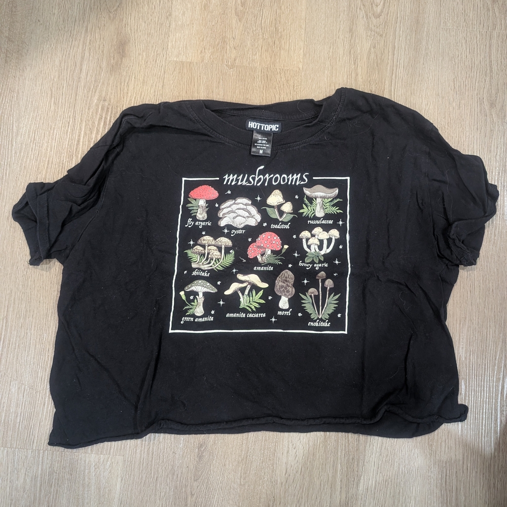 Hot Topic Black Mushroom Kids Tee